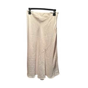 DKNY Silky Satin Slip Skirt with Slit in Light City Khaki Size 0